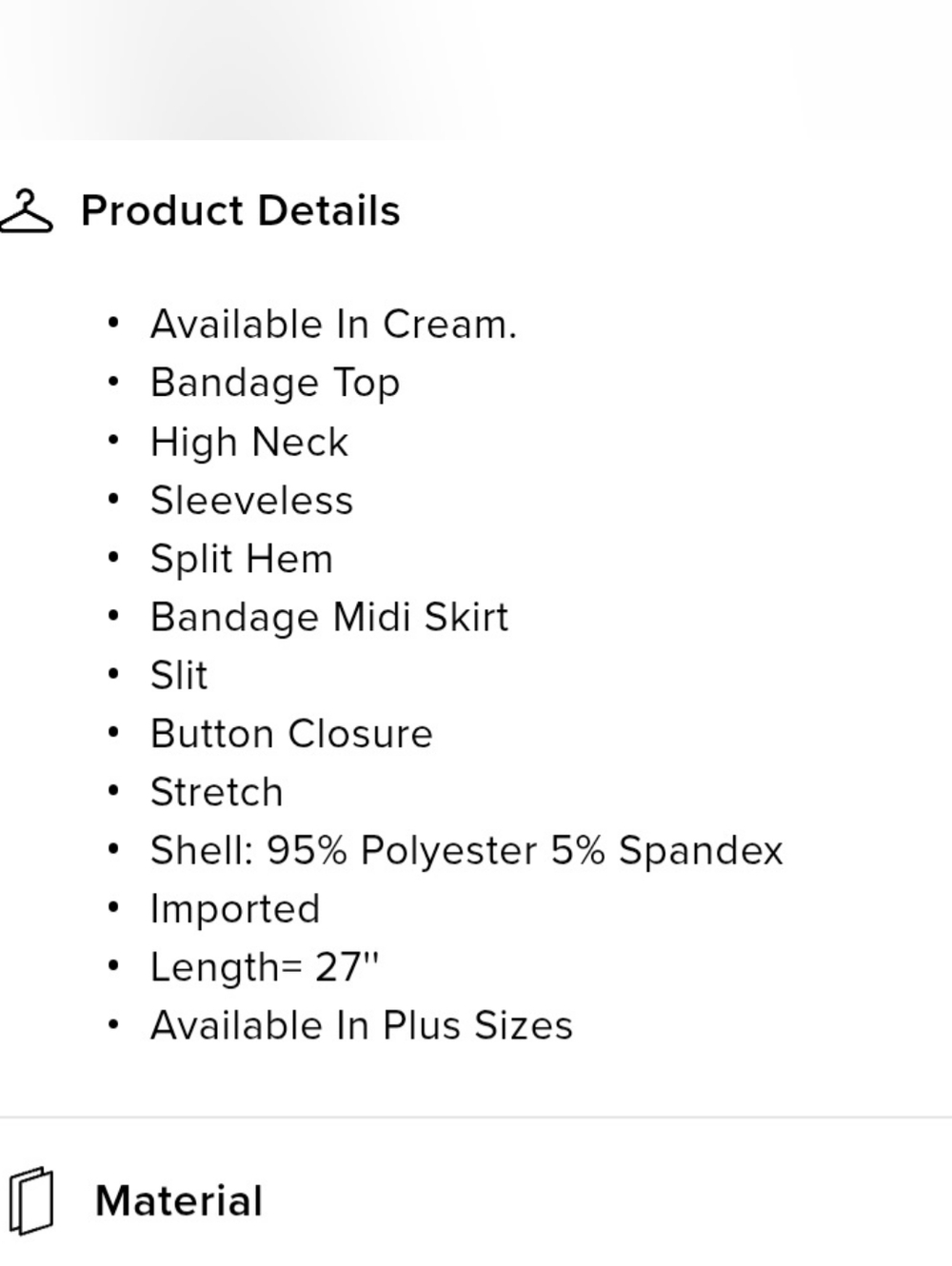 Fashion Nova Womens Luxe Sleeveless Bandage Midi Skirt Set, Cream - Picture 7 of 12